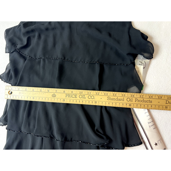 Patra Women's Black Sleeveless Cocktail Dress Size 10p Ruffles Party Cruise NWT - Picture 14 of 16